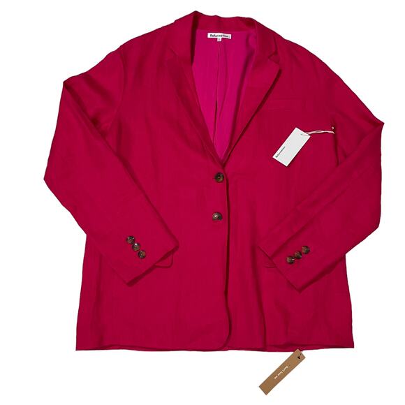 NWT Reformation Stacey Linen Blazer - Corvette Pink - XL - Picture 2 of 14